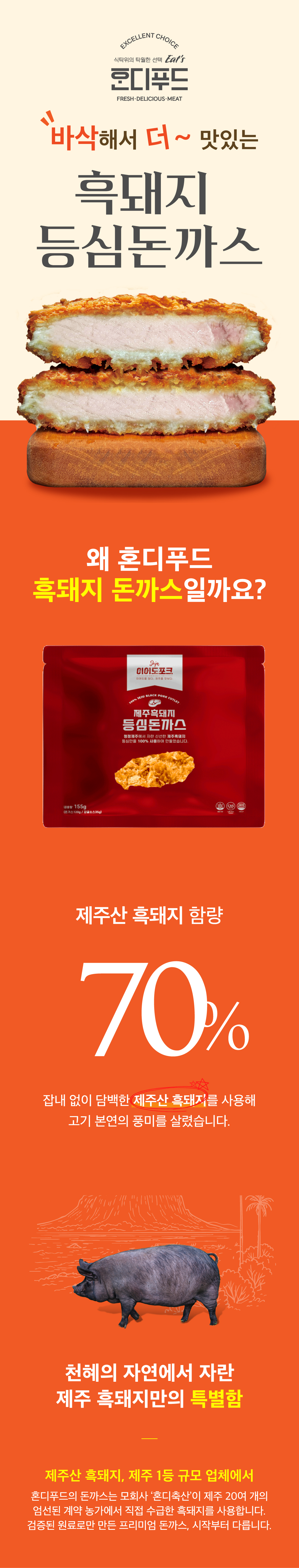 [제주 흑돼지 돈까스] 등심돈까스 5팩 세트