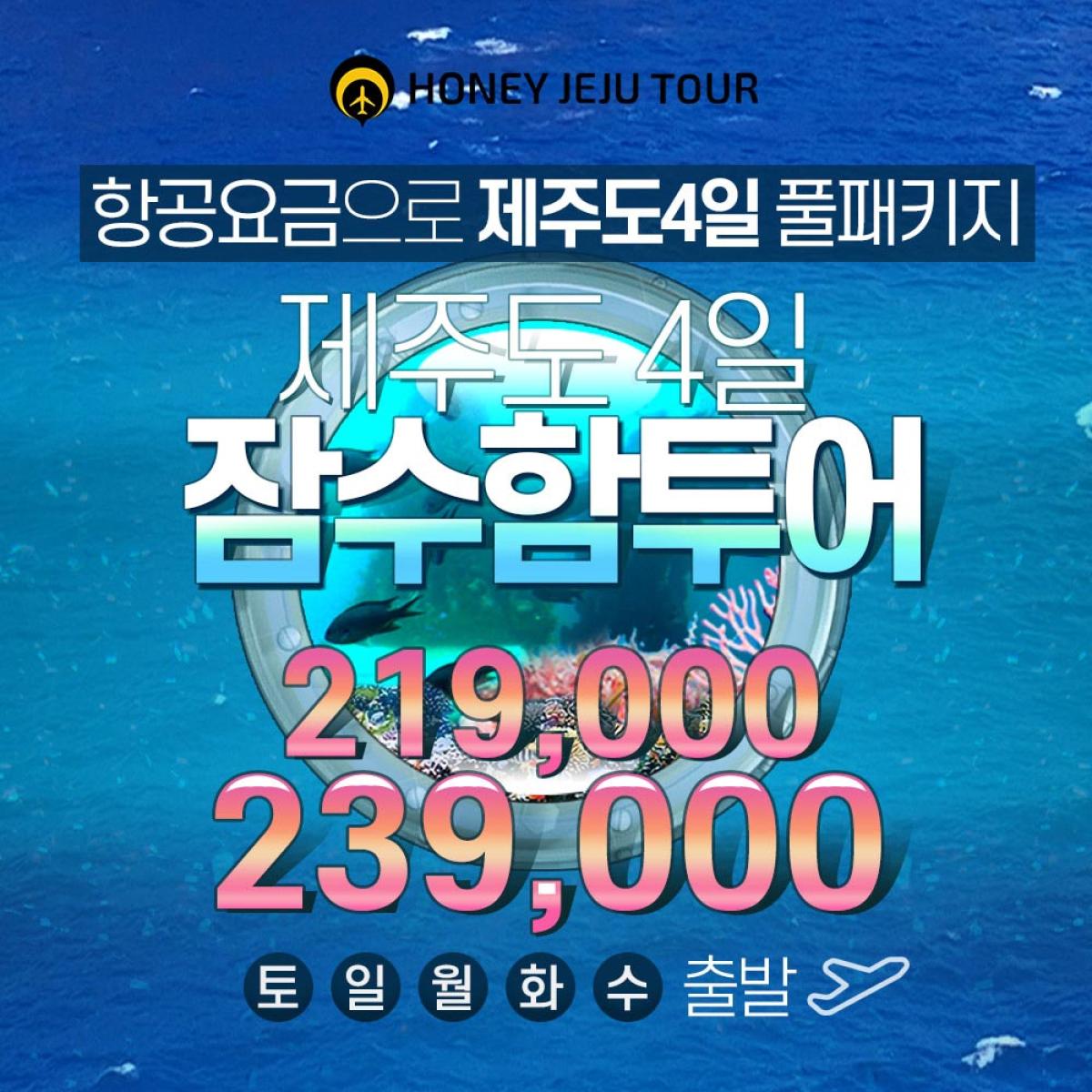 제주잠수함투어239(항공+숙박+식사7식+관광지)