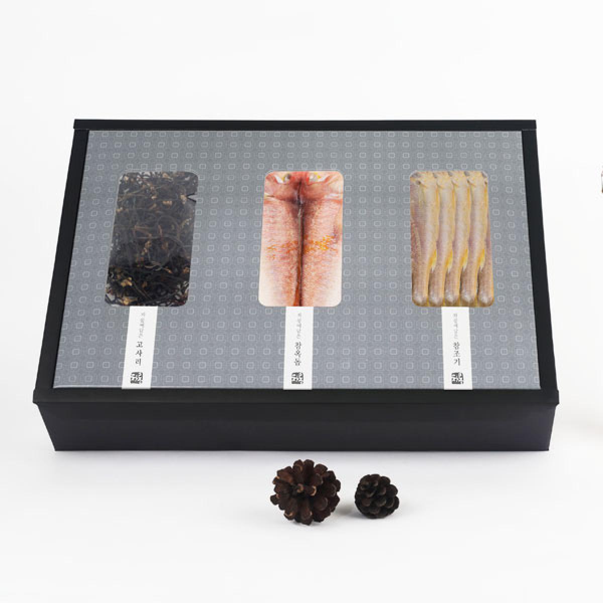차롱 고사리 80g + 참옥돔 3마리 + 참조기 8마리