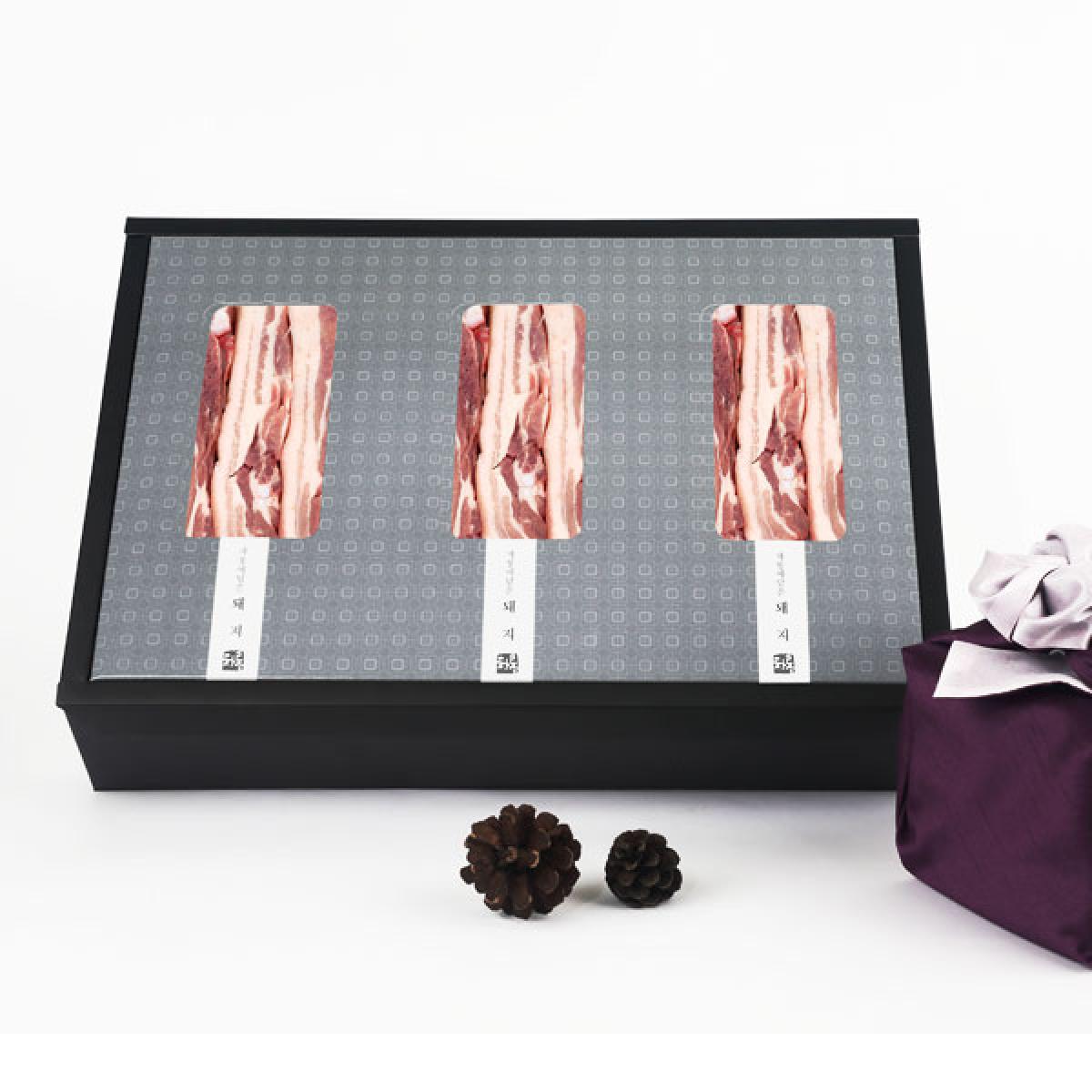 차롱 흑돼지 오겹살(명작급) 3kg 선물세트