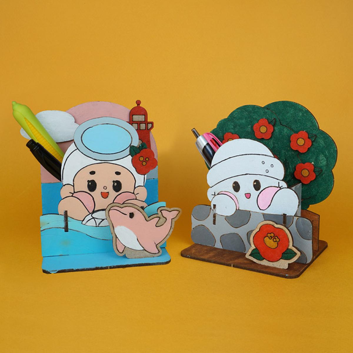 DIY 꼬돌이&해량이 연필꽂이 만들기 키트 제주 캐릭터