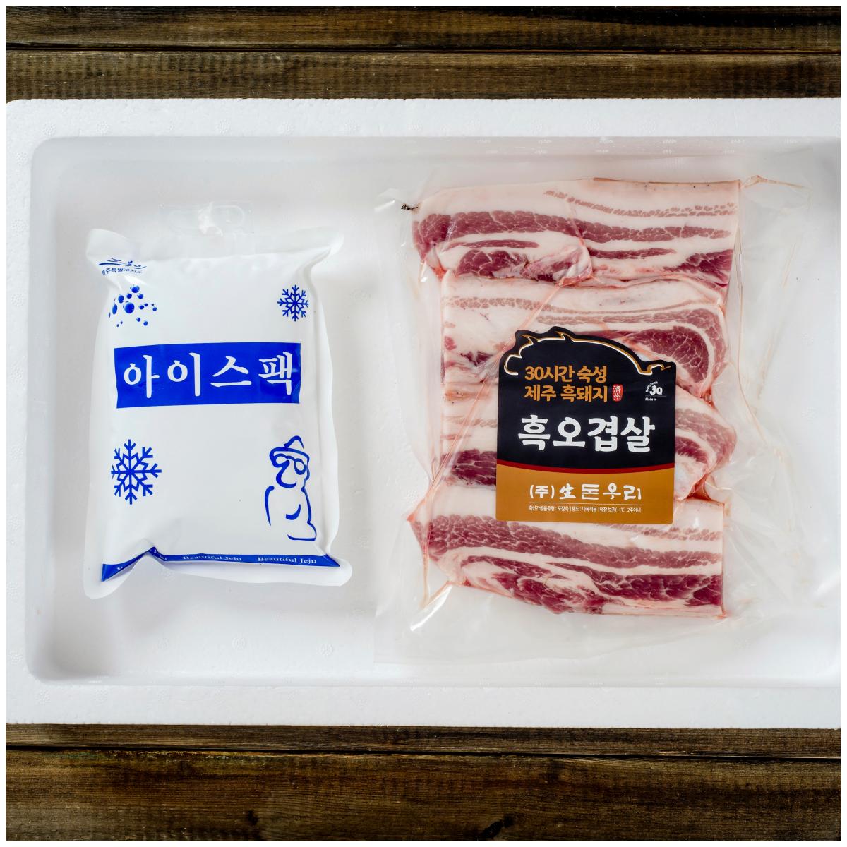 [냉장]30시간 숙성 제주 흑돼지 오겹살+목살[1kg]