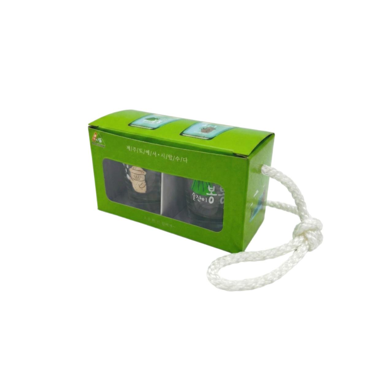 제주 감성 소주잔 2p 선물세트 (돌하르방 한라산)