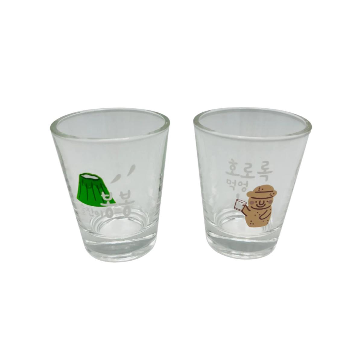 제주 감성 소주잔 2p 선물세트 (돌하르방 한라산)