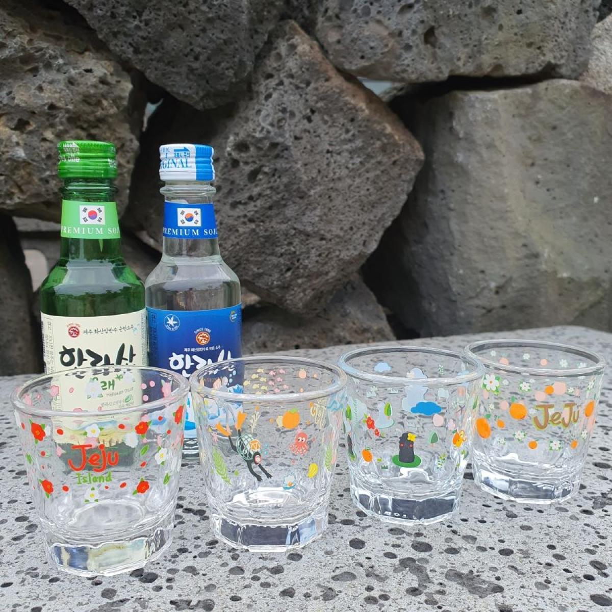 제주도다 제주 그림 소주잔 술잔 1p