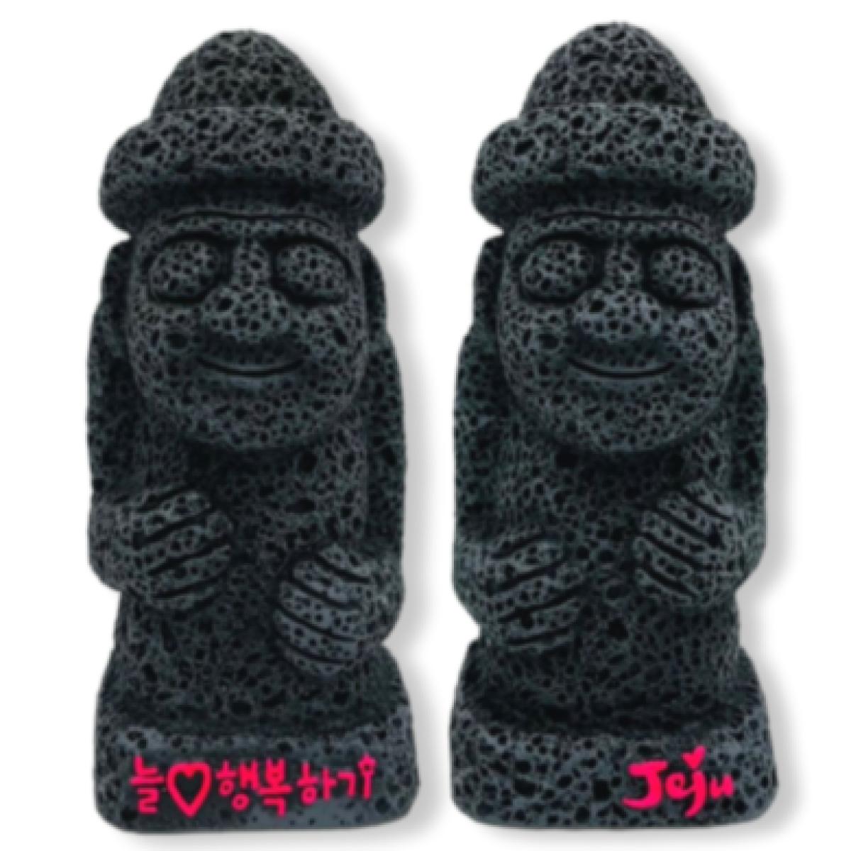 제주 행복 돌하르방 문무 한쌍 15cm 장식인형