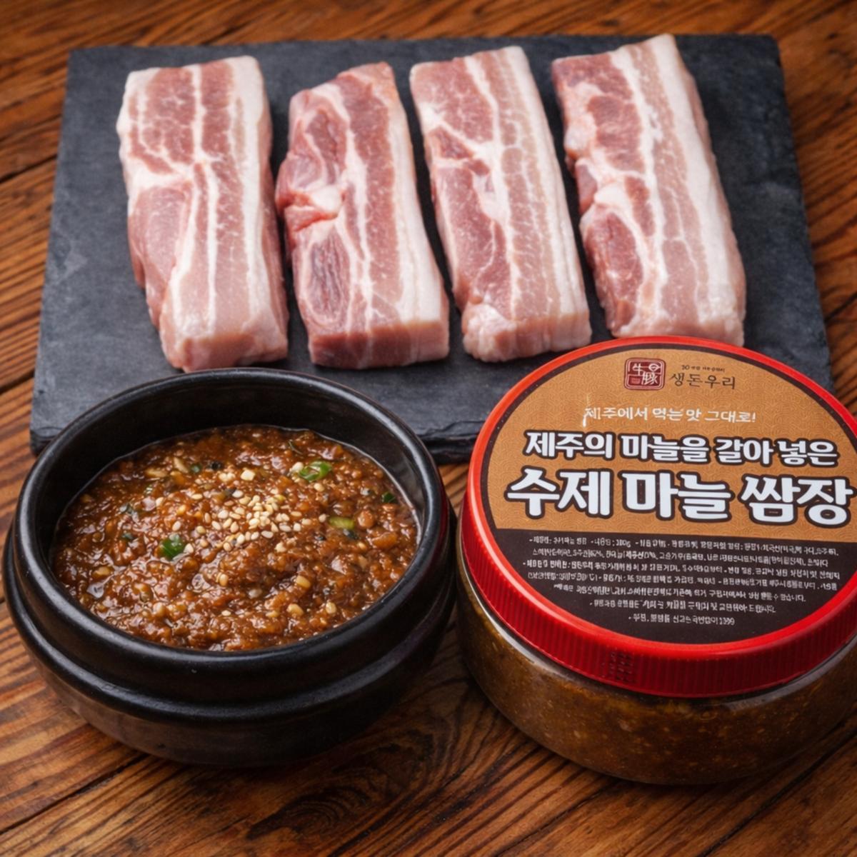 [고기와 찰떡]제주마늘 듬뿍 수제쌈장 300g