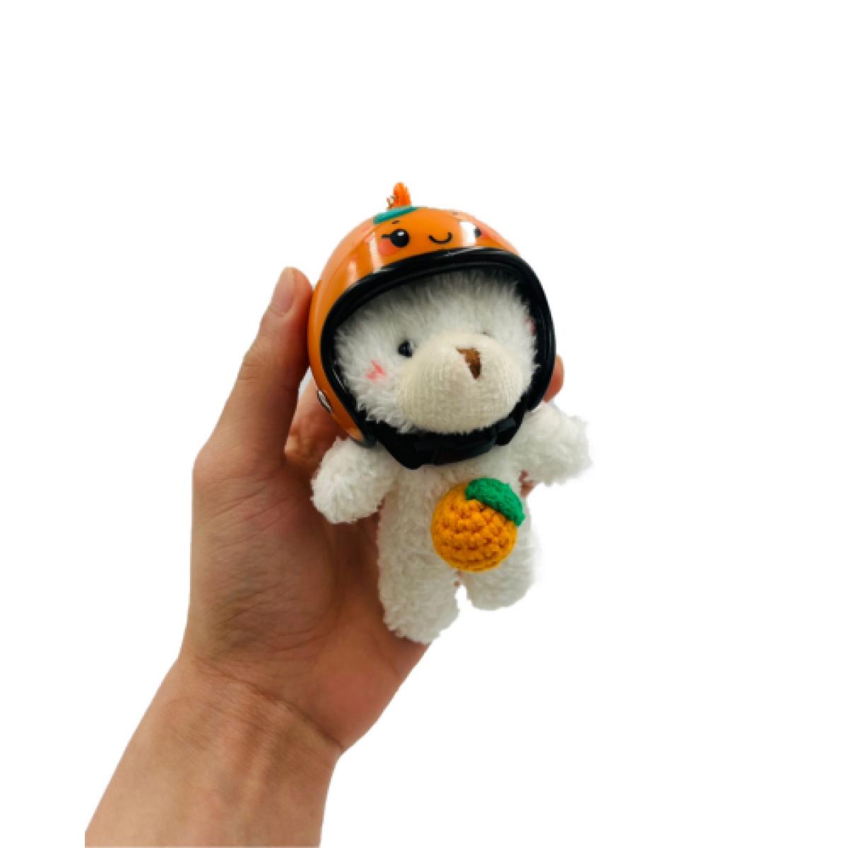헬멧 곰 키링(대) 화이트 키홀더 열쇠고리
