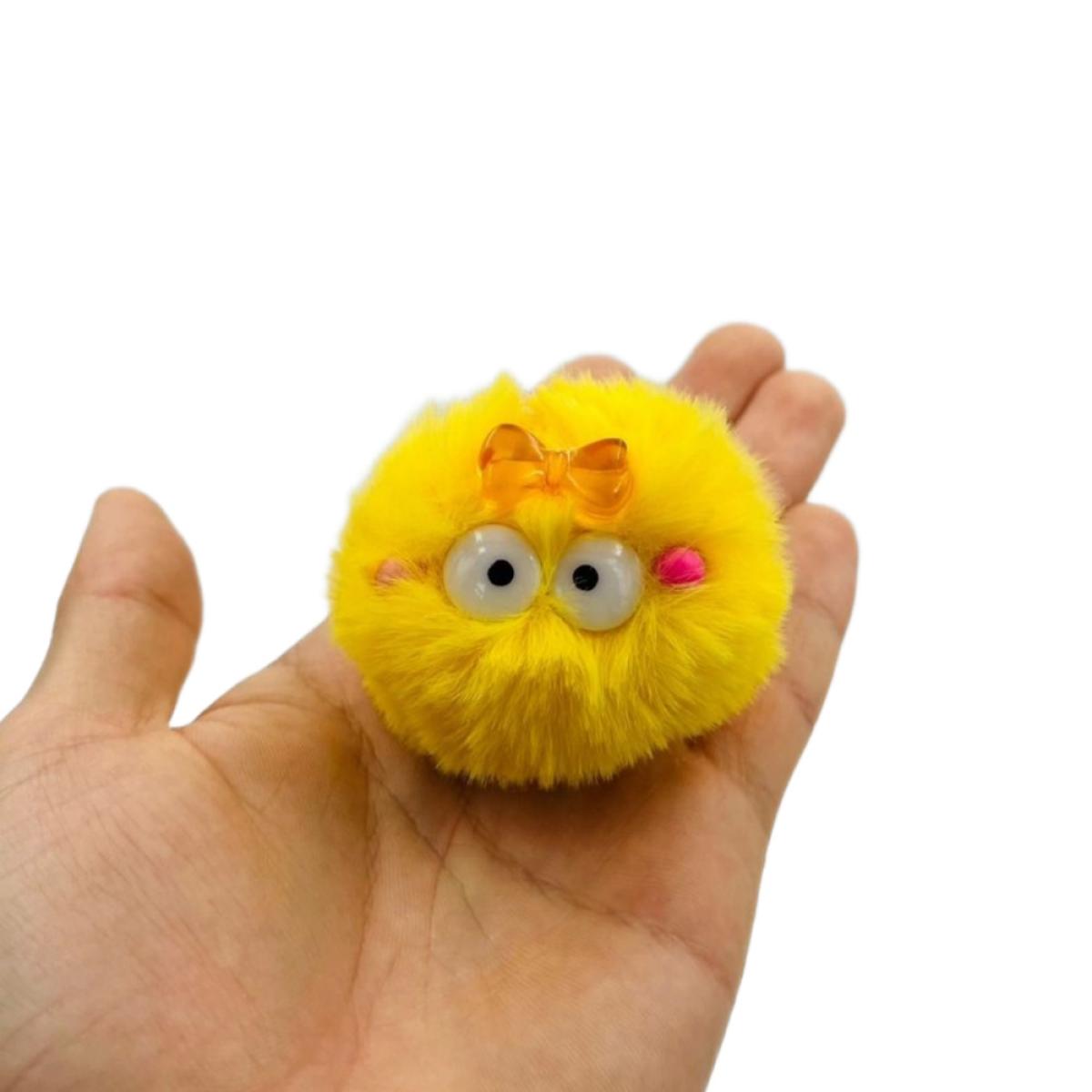 제주 리본 털 키링(노랑) 5cm