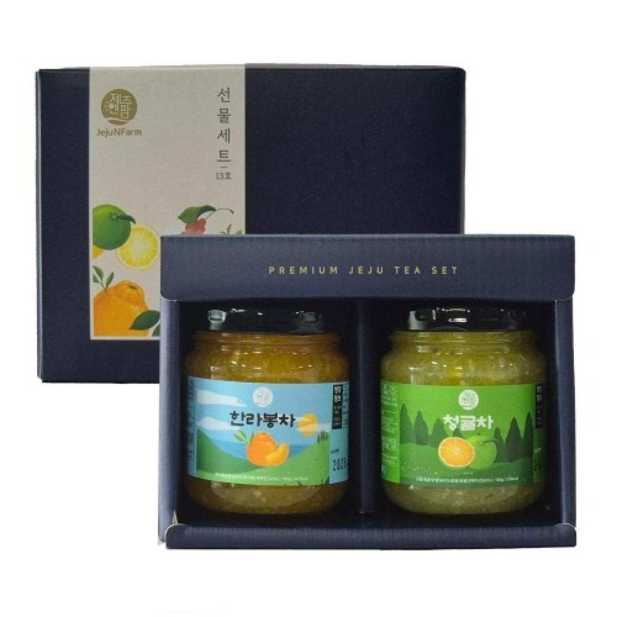 제주 차 선물 세트 13호 360g 한라봉 풋귤 여행선
